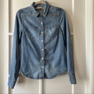 Denim western style button up
